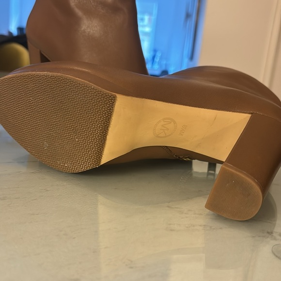 Michael Kors Beige Leather Platform Bootie - Picture 3 of 3